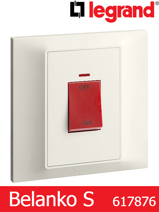 Бойлерен ключ (Табло) 45A с индикация, цвят Крем Belanko S Legrand