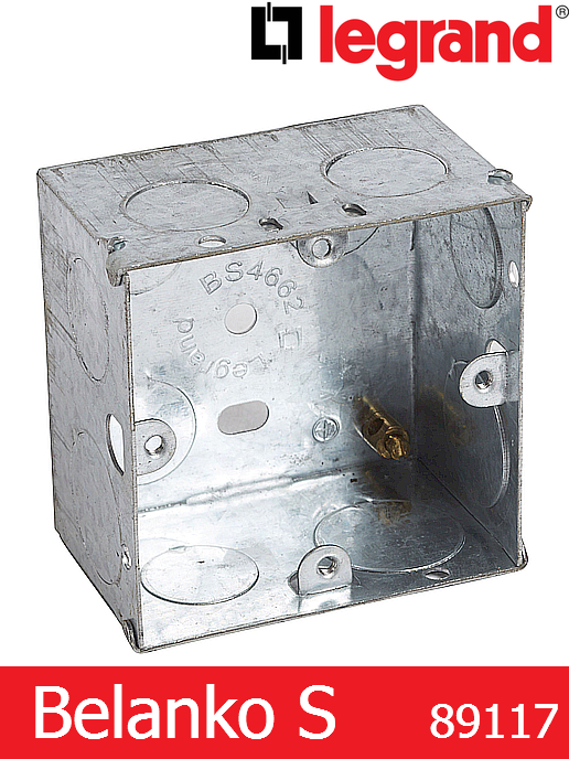 Метална конзола за бойлерен ключ (единична) 86x86 мм, дълбочина 48 мм