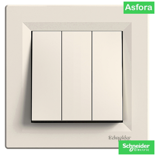 Троен ключ Asfora, 10A 250V, Крем