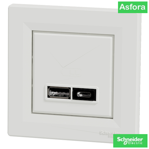 Снимка 3 на: Контакт 2 X USB charger, Asfora, usb type A + тип C, 5V, 2400mA Бял.