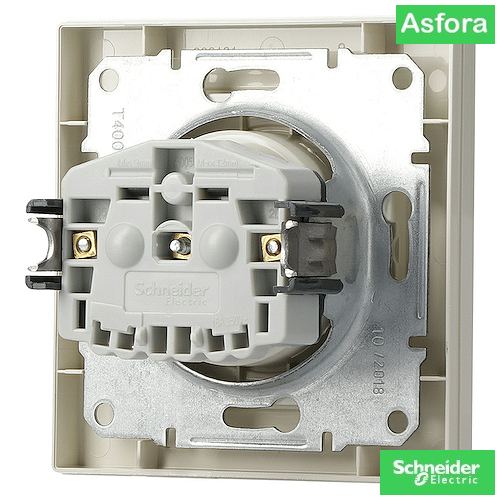 Снимка 3 на: Контакт френски стандарт Asfora 2Р+Т, 10/16А 250V, крем.