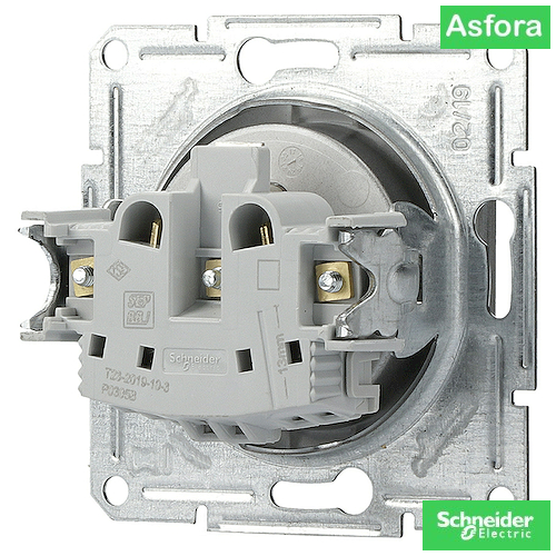 Снимка 3 на: Механизъм контакт Asfora френски ст. 2Р+Т, 10/16А 250V, стомана.