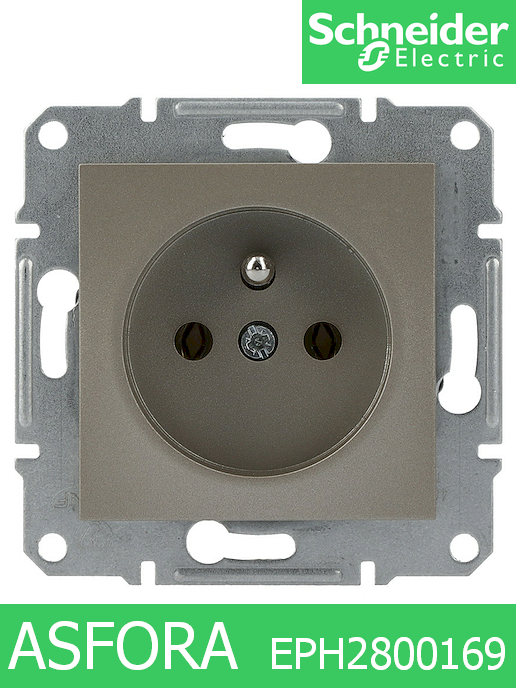 Механизъм контакт Asfora френски ст. 2Р+Т, 10/16А 250V, Бронз