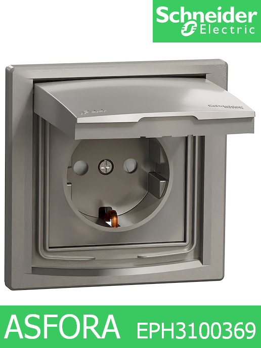 Контакт противовлажен Asfora, ШУКО 2Р+Т, 10/16А 250V, Бронз IP44