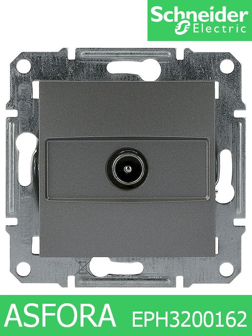 Механизъм телевизионна розетка Asfora, 1dB, крайна, стомана