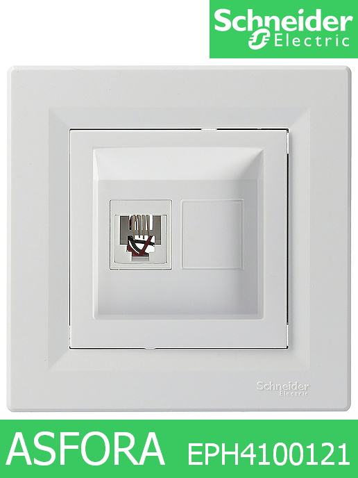 Телефонна розетка EPH4100121 Schneider серия Asfora / Бял