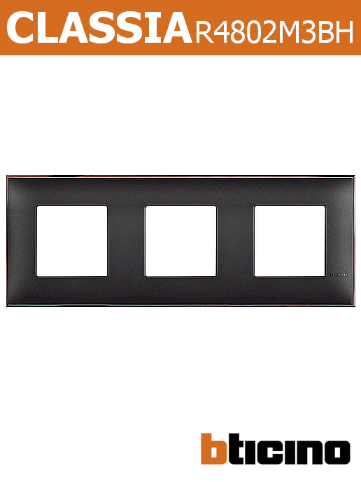 Рамка ЧЕРЕН С НИКЕЛ 3х2 мод. немски стандарт за монтаж върху носещи рамки 3х2 мод. Classia Bticino