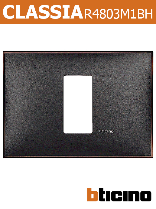 Рамка ЧЕРЕН с НИКЕЛ 1 мод. италиански стандарт за монтаж върху носеща рамка 3 мод. Classia Bticino