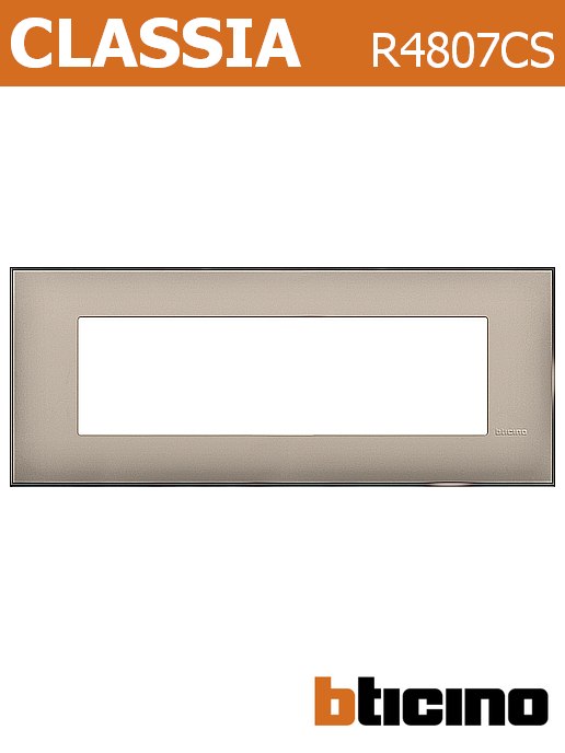 Рамка КРЕМ САТЕН 7 мод. италиански стандарт за монтаж върху носеща рамка 7 мод. Classia Bticino