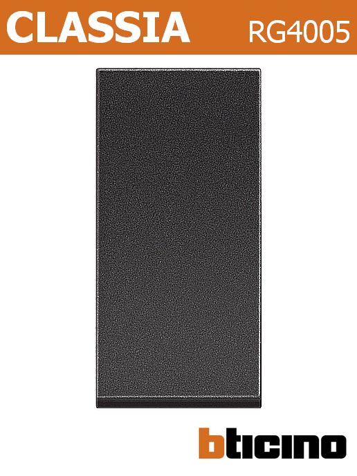 Бутон едномодулен 10A, черен, Classia Bticino