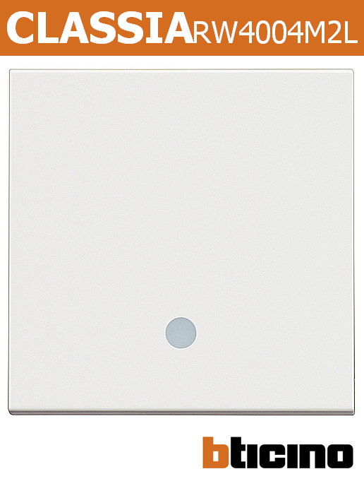 Кръстат ключ с светлинна индикация 10A, бял, Classia Bticino