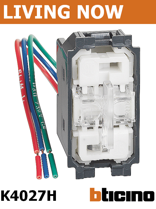 Трипозиционен ключ с индикатор за хотелска система почисти/не ме безпокой едномодулен Living Now Bticino