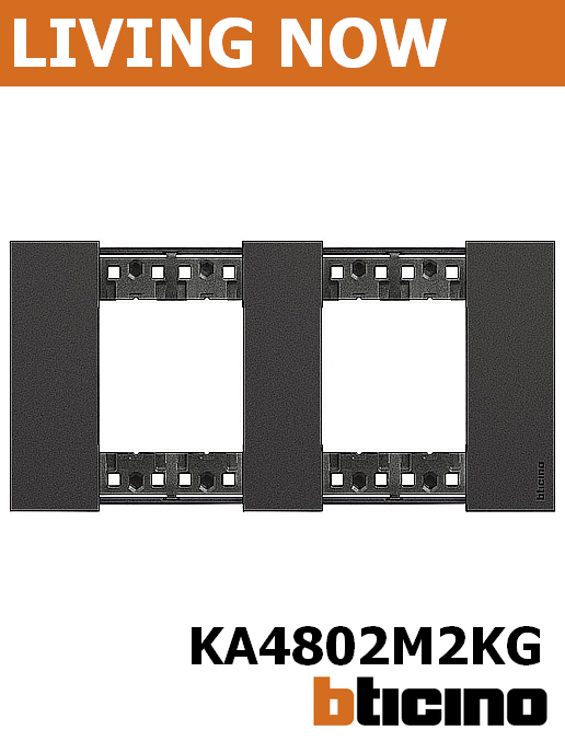 Рамка 2х2 мод цвят Черен (Black) Living Now Bticino, немски стандарт