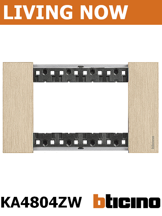 Рамка 4 мод метална цвят Злато (Gold) Living Now Bticino, ИТАЛИАНСКИ стандарт