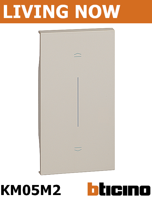 Лицев панел за бутон за щори цвят Крем Living Now Bticino