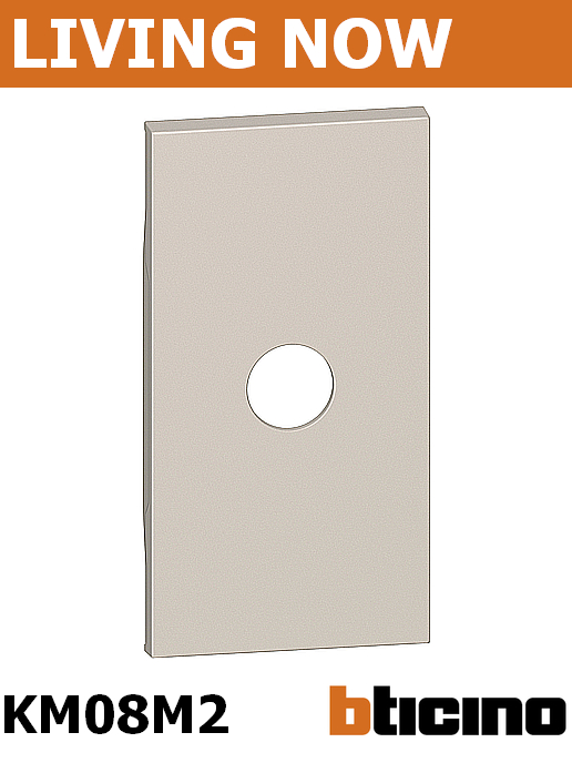 Лицев панел за TV розетка - Празен модул с отвор ф9мм - Индикатор, цвят Крем Living Now Bticino