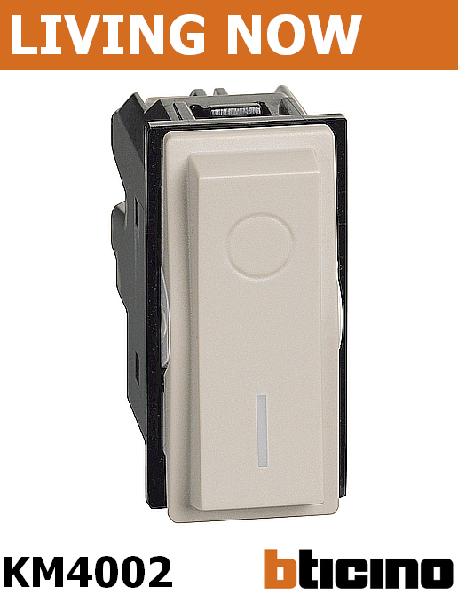 Бойлерен ключ едномодулен 16А /двуполюсен/ цвят Крем Living Now Bticino