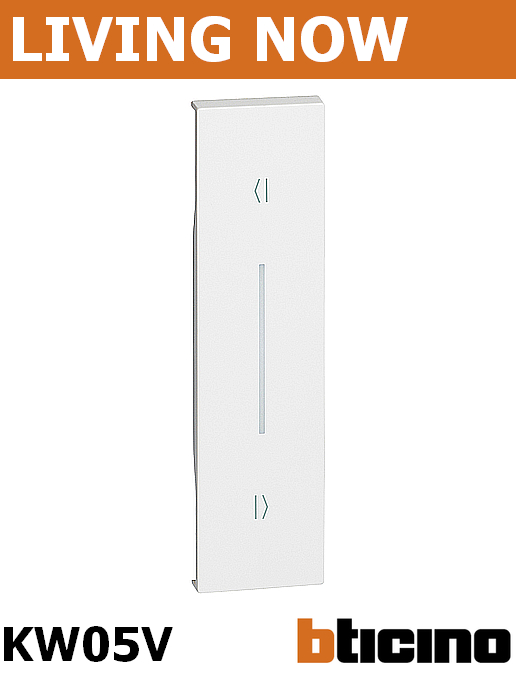 Лицев панел за бутон за щори вертикално едномодулен цвят Бял Living Now Bticino