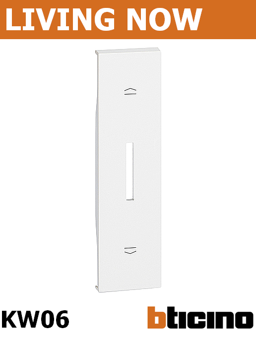 Лицев панел за ключ за щори едномодулен цвят Бял Living Now Bticino