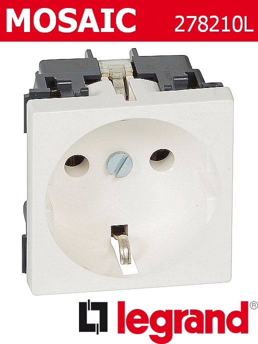 Контакт шуко 16A, бял Mosaic Legrand