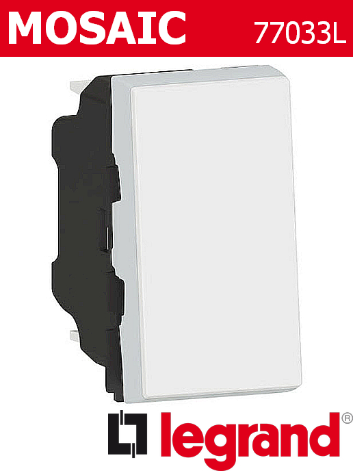 Бутон с индикация едномодулен, бял Mosaic NEW Legrand