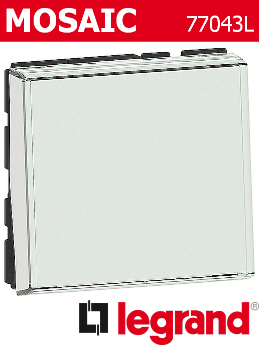 Бутон NO/NC с етикет Easy-Led антибактериален, бял Mosaic NEW Legrand