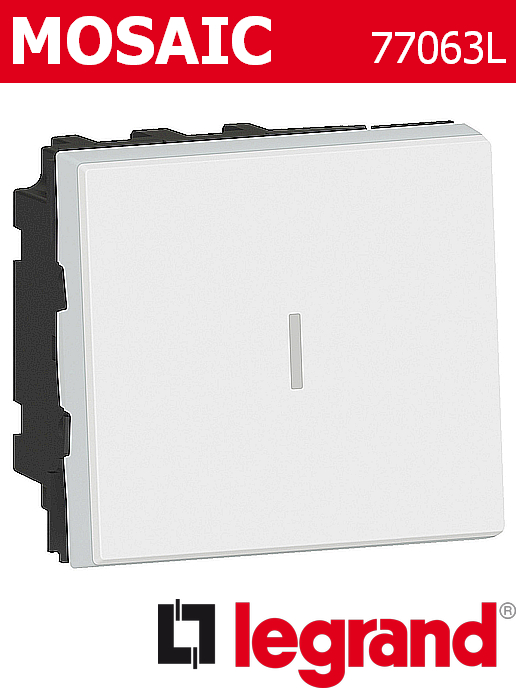 Девиаторен ключ 20А Easy-Led, бял Mosaic NEW Legrand
