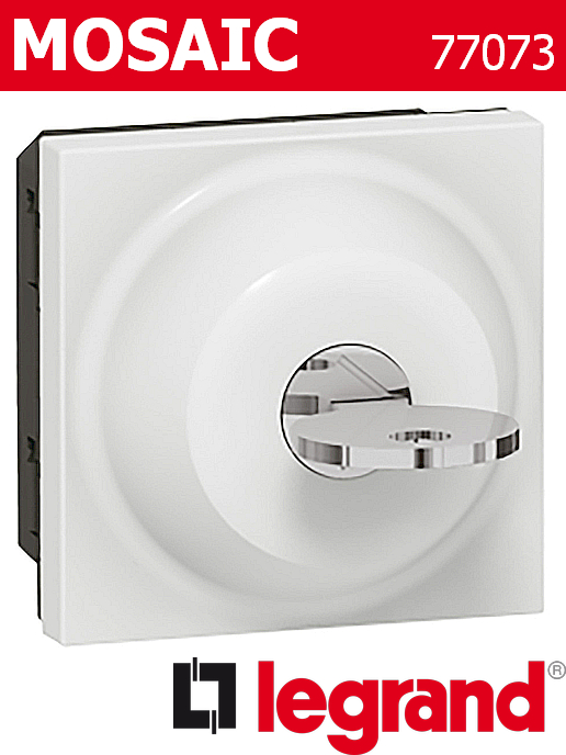 Трипозиционен ключ 6A със секретен ключ RONIS, бял Mosaic Legrand