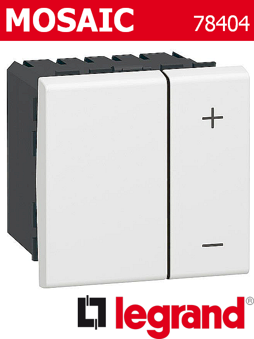 Димер бутонен 0-10V 40-600VA (изисква неутрала), бял Mosaic Legrand
