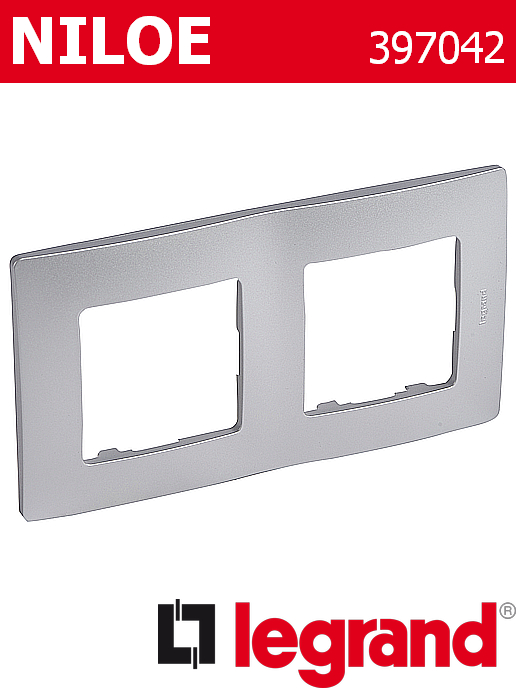 Декоративна рамка двойна, цвят алуминий