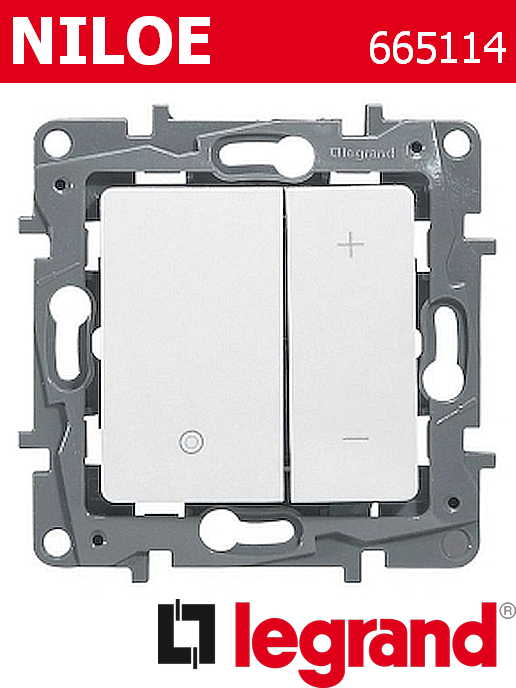 Димер бутонен универсален 400W за товари + LED, цвят – бял