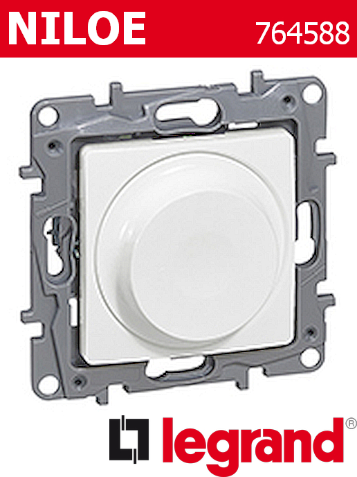 Снимка 1 на: Димер ротативен универсален 5-75/300W за товари + LED, цвят – бял.