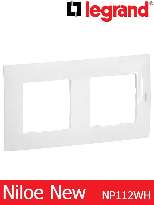 Рамка двойна – бял Legrand Niloe New NP112WH