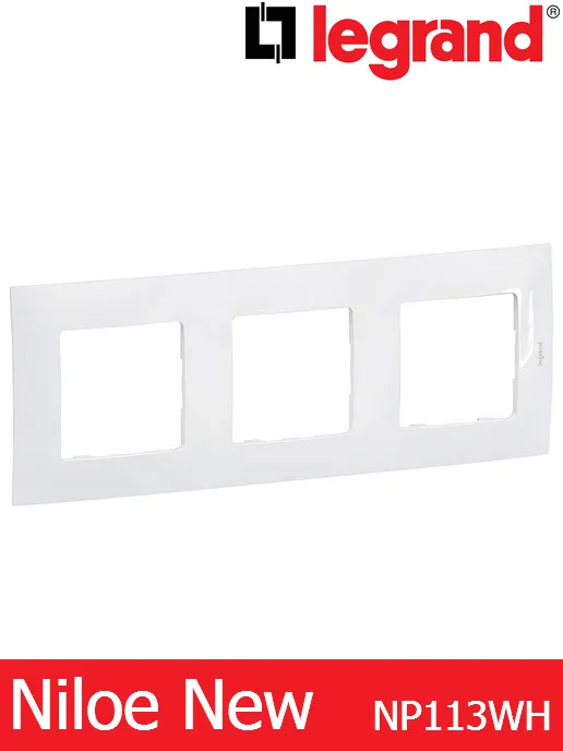 Рамка тройна – бял Legrand Niloe New NP113WH