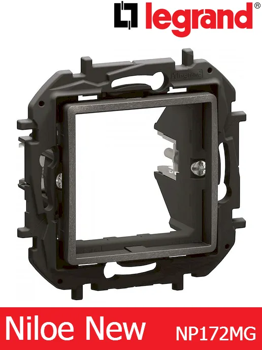 Адаптер Mosaic + празен модул – сив Legrand Niloe New NP172MG