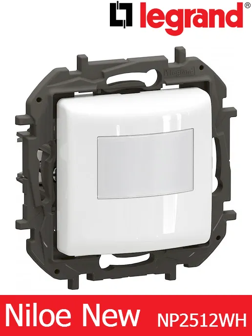 Датчик за движение PIR 170° 8 m (без неутрал) – бял Legrand Niloe New NP2512WH