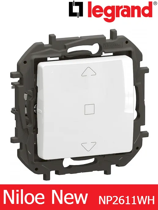 Бутон за щори – бял Legrand Niloe New NP2611WH