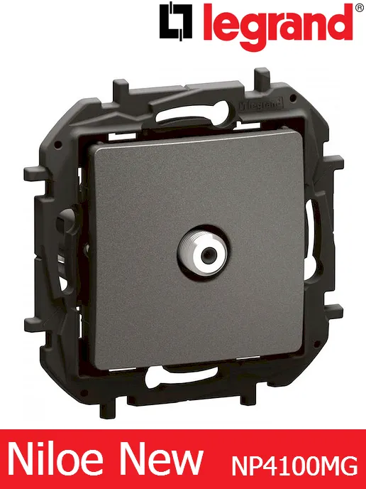 TV тип F 1.5 dB – цвят сив, Legrand Niloe New NP4100MG