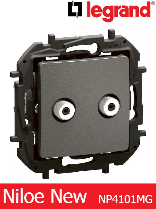 TV тип F-F преходна 1.5 dB – цвят сив, Legrand Niloe New NP4101MG