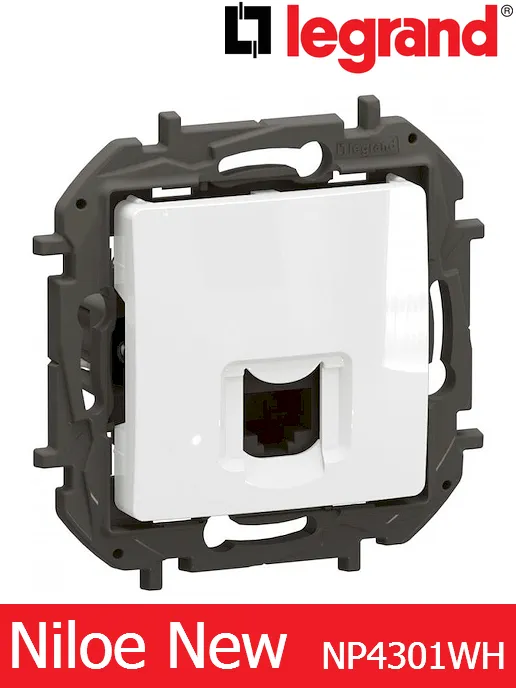 Интернет розетка RJ45 cat. 5E UTP – цвят бял,  Legrand Niloe New NP4301WH