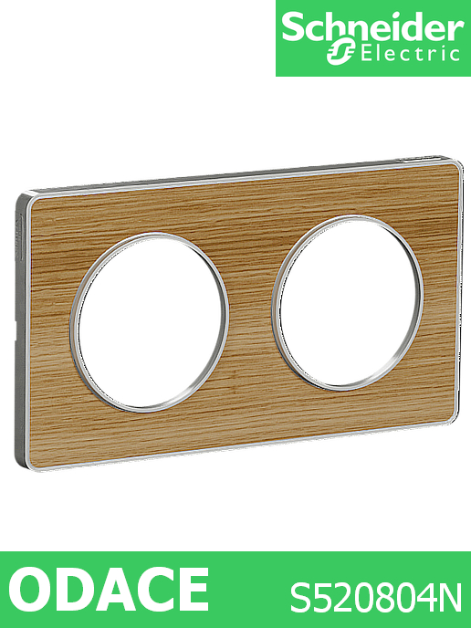 Декоративна рамка двойна, цвят Естествено дърво, кант бял, Odace Touch /до изчерпване/