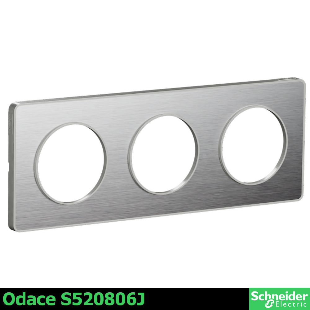 S520806J -  драскан алуминий odace touch, тройна рамка 
