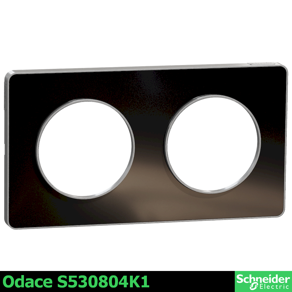 S530804K1 - Двойна рамка,  опушен алуминий кроко odace touch алуминий 