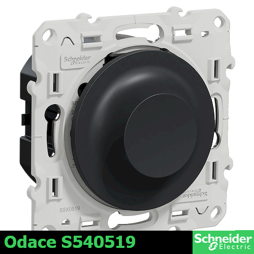 Снимка 1 на: Димер, ротативен за Led шнайдер Odace, механизъм, 3 – 100VA, антрацит /до изчерпване/.