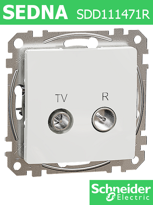 TV/R розетка Sedna New, 4dB, крайна, бял
