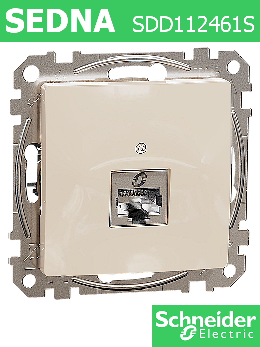 Интернет розетка Sedna New, 1X RJ45 - STP cat.6, крем