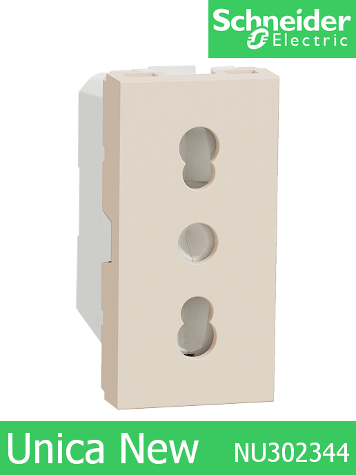 Контакт италиански стандарт с детска защита едномодулен Unica New Крем