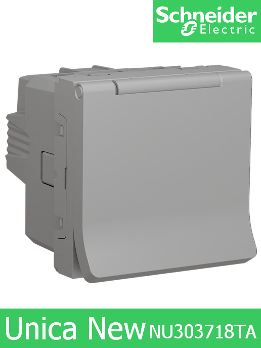 Контакт шуко с капак Unica New Бял