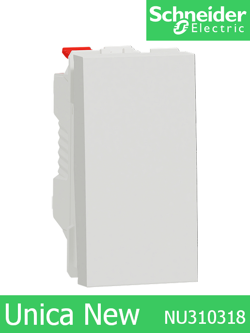 Девиаторен ключ едномодулен Unica New Бял