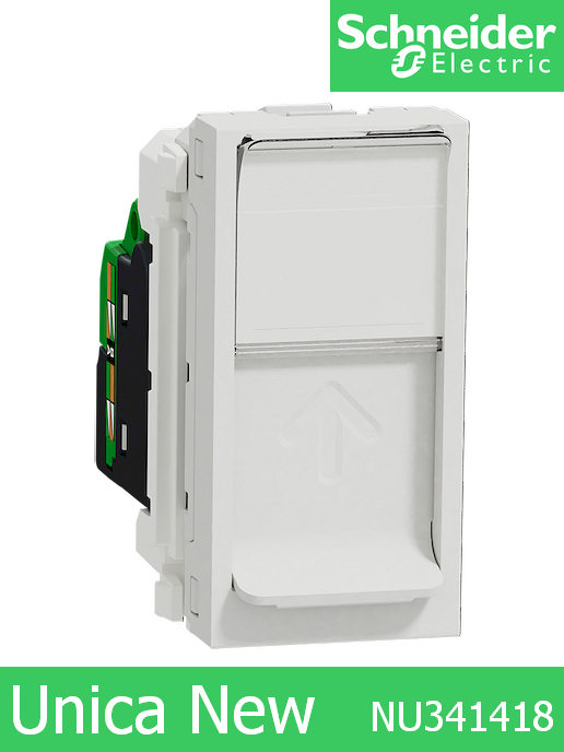 Интернет розетка RJ45 UTP cat.6 S-One едномодулен Unica New Бял